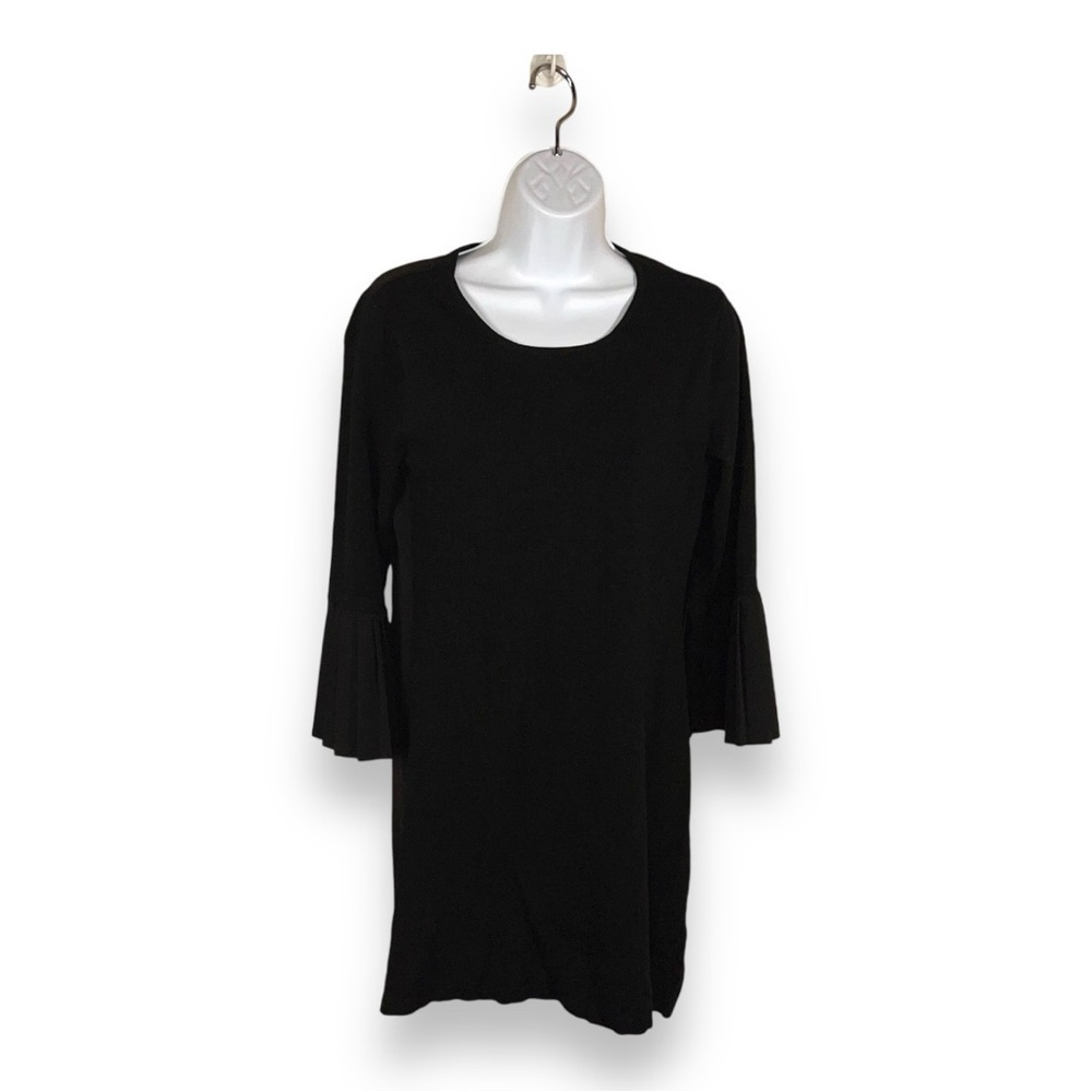 XS NEW YORK AND COMPANY BLACK DRESS KNIT ACCENT BELL SLEEVE GOTH GLAM